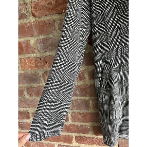 Reformation Black & White Glen Plaid Blazer Button-Up Longline Blazer Size 2 - Picture 10 of 13